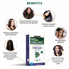 Bio Organic Indigo Leaf Powder for Natural Hair Coloring - 100gm
